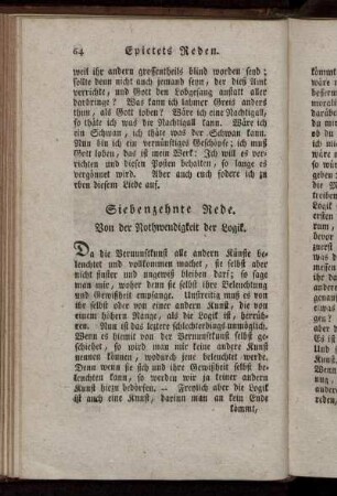 Siebenzehnte Rede. Von der Nothwendigkeit der Logik