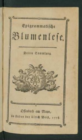 Sammlung 3: Epigrammatische Blumenlese