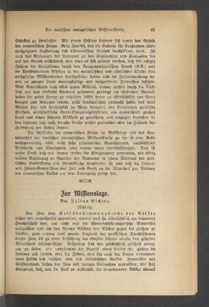 Zur Missionslage (Schluß)