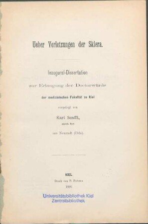 Ueber Verletzungen der Sklera