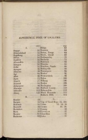 Alphabetical index of localities