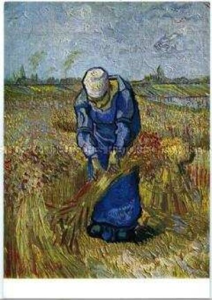 Postkarte mit Gemäldereproduktion "de schovenbindster"