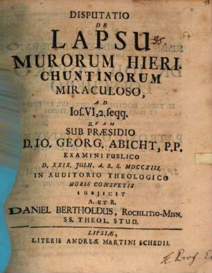 Diss. philol. de Teraphim, sive idolis Labani, quae Rachel suffurata legitur, Genes. c. 31.