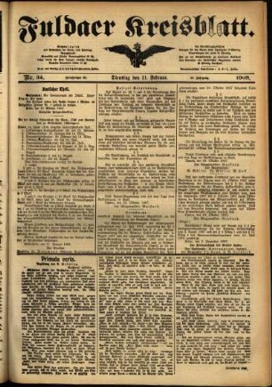 Ausgabe vom Dienstag, den 11. Februar 1908.