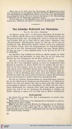 3: Das fränkische Gräberfeld von Rheinsheim