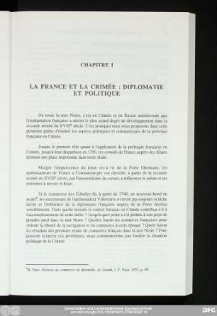 Chapitre I La France Et La Crimée: Diplomatie Et Politique
