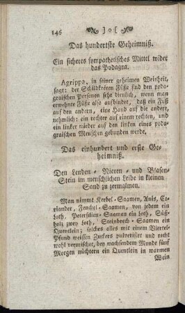 Das einhundert und erste Geheimniß. - Das einhundert und zehende Geheimniß.