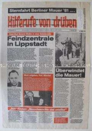 Quartalszeitung "Hilferufe von drüben" für die politischen Gefangenen und Ausreisewilligen in der DDR