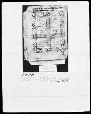 Sakramentar oder Missale mit Kanonbild — Kreuzigung mit Maria und Johannes, Folio verso