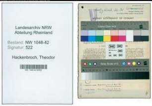 Entnazifizierung Theodor Hackenbroch , geb. 26.04.1896 (Schlosser)