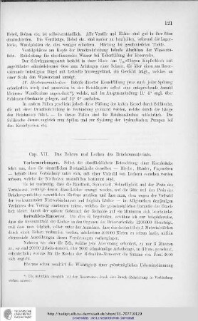 Cap VII Das Bohren und Lochen des Brückenmaterials