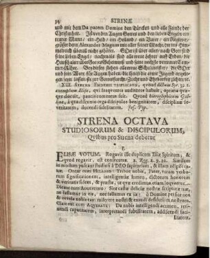 Strena Octava Studiosorum & Discipulorum