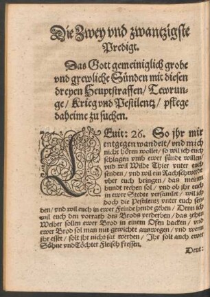 Die Zwey und zwantzigste Predigt.