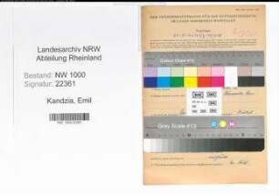 Entnazifizierung Emil Kandzia, geb. 18.11.1886 (Geschaeftsfuehrer)
