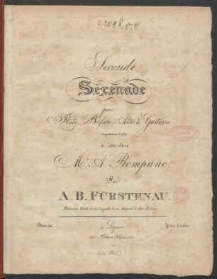 Seconde Serenade pour Flûte, Basson, Alto & Guitarre Oeuv. IX.