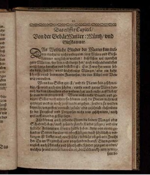 Das eilffte Capitel / Von der Gebärmutter