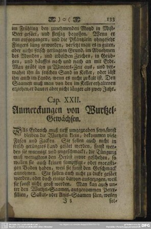 Cap. XXII. Anmerckungen von Wurtzel-Gewächsen