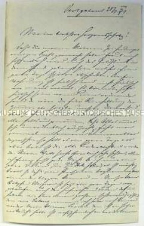 Brief von Bernhard Rostosky an seine Frau