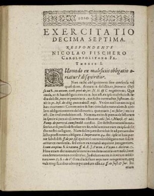 Exercitatio Decima Septima