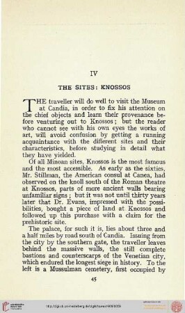 IV. The Sites: Knossos