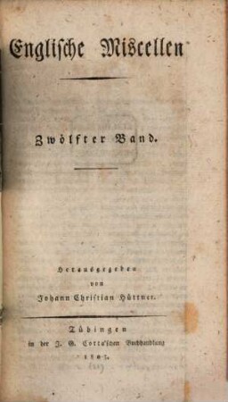 Englische Miscellen. 12. 1803