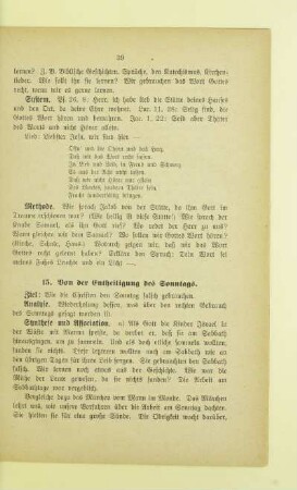15. Von der Entheiligung des Sonntags