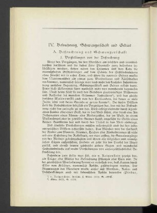 IV. Befruchtung, Schwangerschaft und Geburt