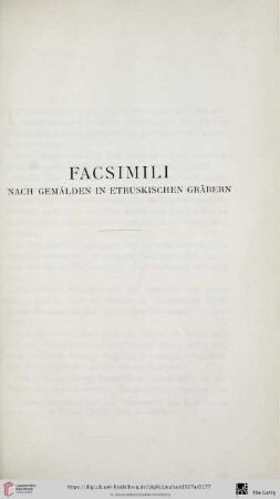 Facsimili nach Gemälden in etruskischen Gräbern