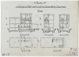 Technische Zeichnung : Projekt zum Neubau der Mahlmühle des Herrn Gustav Schulz, Unruhstadt