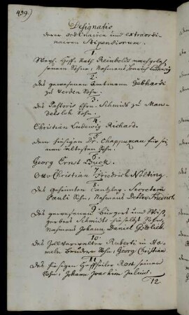 Liste der ordentlichen und außerordentlichen Stipendiaten.