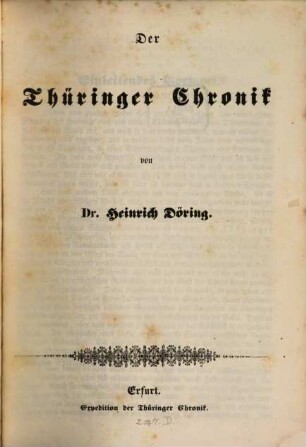 Der Thüringer Chronik