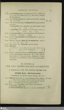 Modelle für den geometrischen Unterricht