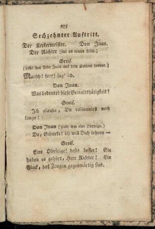 Sechzehnter Auftritt. Der Kerkermeister. Don Juan. Der Richter [...]