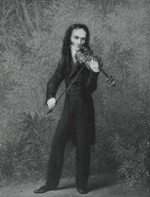 Der Geiger Niccolò Paganini : Kersting, Georg Friedrich: Der Geiger Niccolò Paganini. Nach 1830. Öl auf Lindenholz; 24 x 18,5 cm. Dresden: Galerie Neue Meister 2202 B