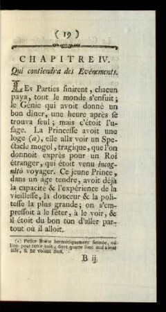 Chapitre IV. Qui contiendra des Evénements.