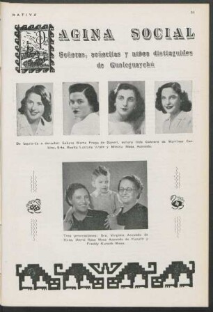 Página social - Señoras, señoritas y niños distinguidos de Gualeguaychú
