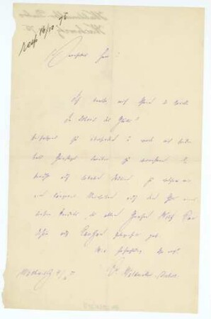 Korrespondenz von Charles Edouard Duboc an Unbekannt