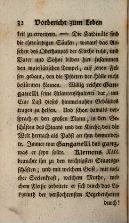 Der Geist Klemens XIV. : samt einer Lobrede auf diesen grossen Pabst und dem Schreiben des Herzogs von Kumberland aus Rom an die Lady B** in London, worinnen einige ganz besondere charakteristische Züge des verstorbenen Pabsts enthalten sind; als ein Anhang zum Leben Pabsts Klemens XIV.