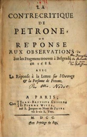 La Contra-Critique de Petrone