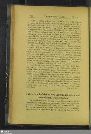 Ueber das Aufkleben von Albumindrucken auf verschiedene Papiersorten