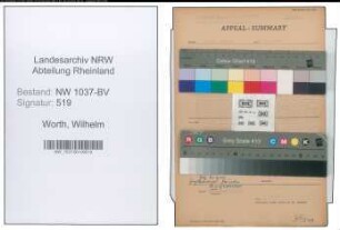 Entnazifizierung Wilhelm Worth , geb. 22.12.1912 (Architekt)
