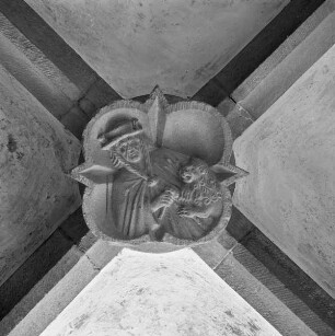 Schlußstein mit heiligem Hieronymus