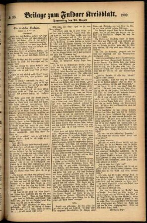 Zweite Ausgabe vom Donnerstag, den 23. August 1900.