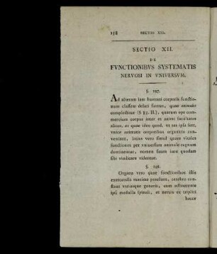 Sectio XII. De Functionibus Systematis Nervosi In Universum