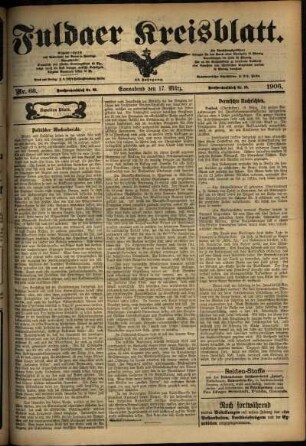 Zweite Ausgabe vom Samstag, den 17. März 1906.