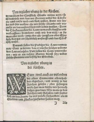 Von teglicher vbung in der Kirchen.