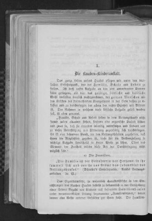 I. Die Knaben-Kinderanstalt.