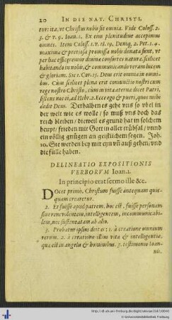 Delineatio Expositionis Verborum Ioan. I.