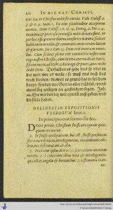 Delineatio Expositionis Verborum Ioan. I.