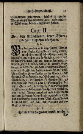 Cap. II. Von den Kranckheiten derer Thiere, und deren Ursachen überhaupt.